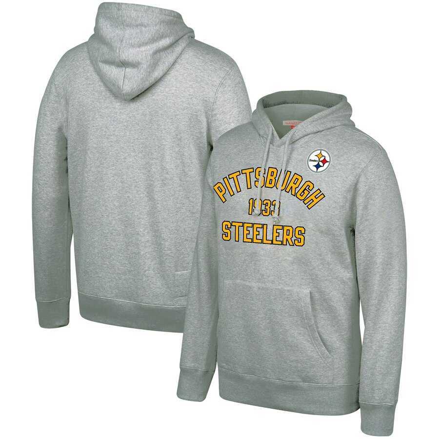 Pittsburgh Steelers Mitchell & Ness Team History Pullover Hoodie Gray,We sell and wholesale Pittsburgh Steelers Mitchell & Ness Team History Pullover Hoodie Gray on line form chian!